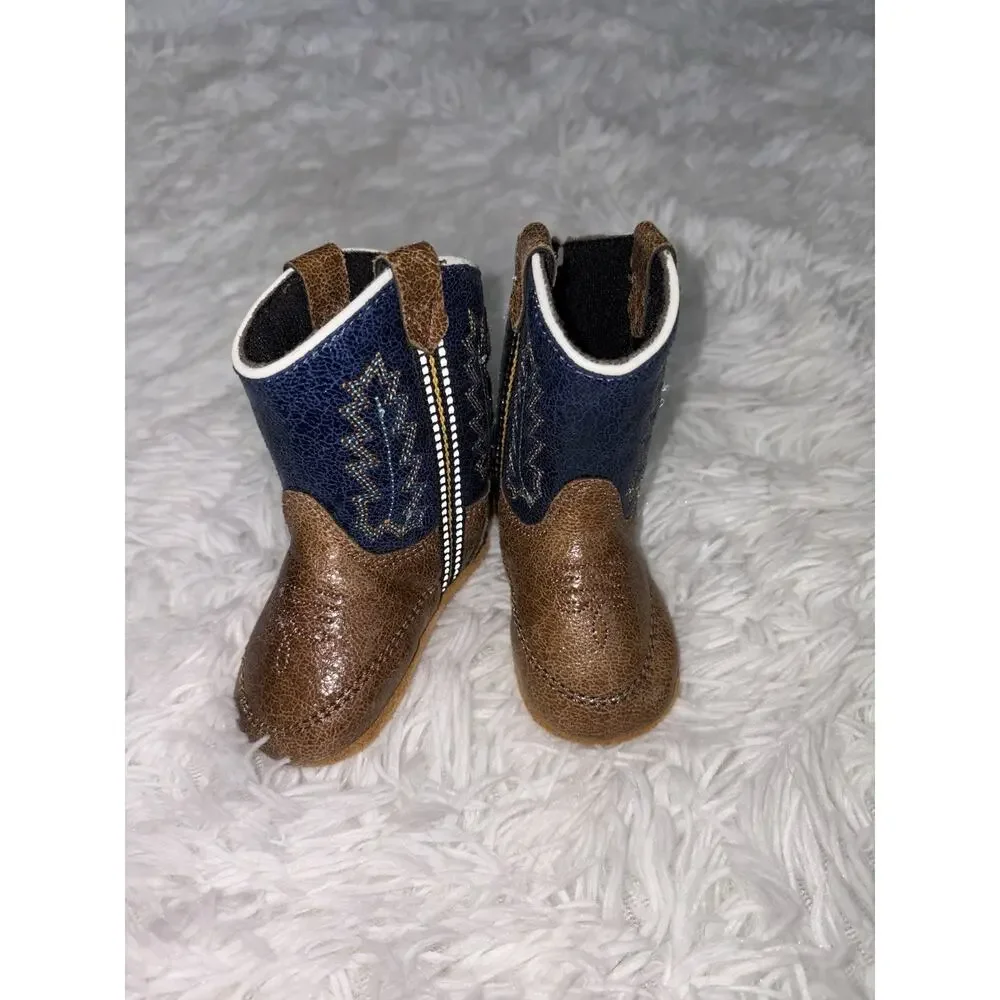 Old West “Poppets” Infant Sz. 1 Soft Cowboy Boots. Adorable, Excellent Condition